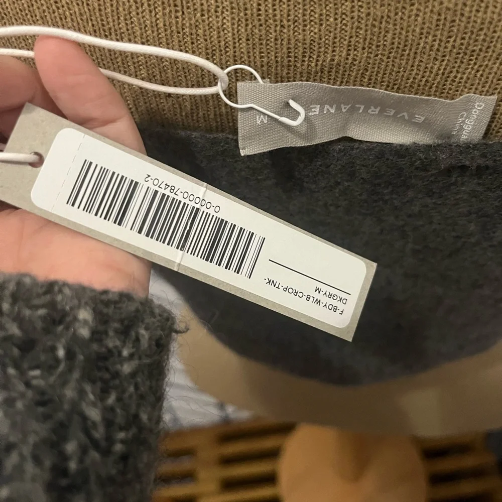 Everlane Charcoal Knit Crop Top - Picture 3 of 6